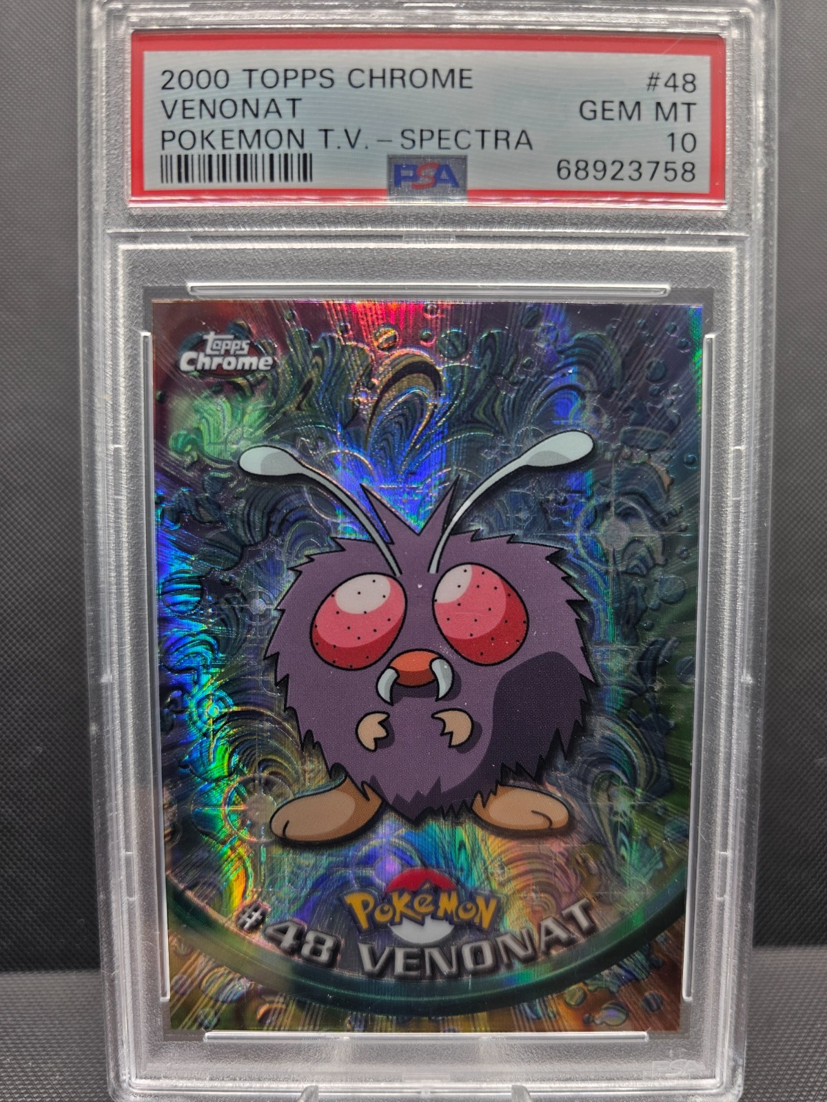 Venonat #48 2000 TOPPS Chrome Pokemon T.V. - Spectra PSA 10