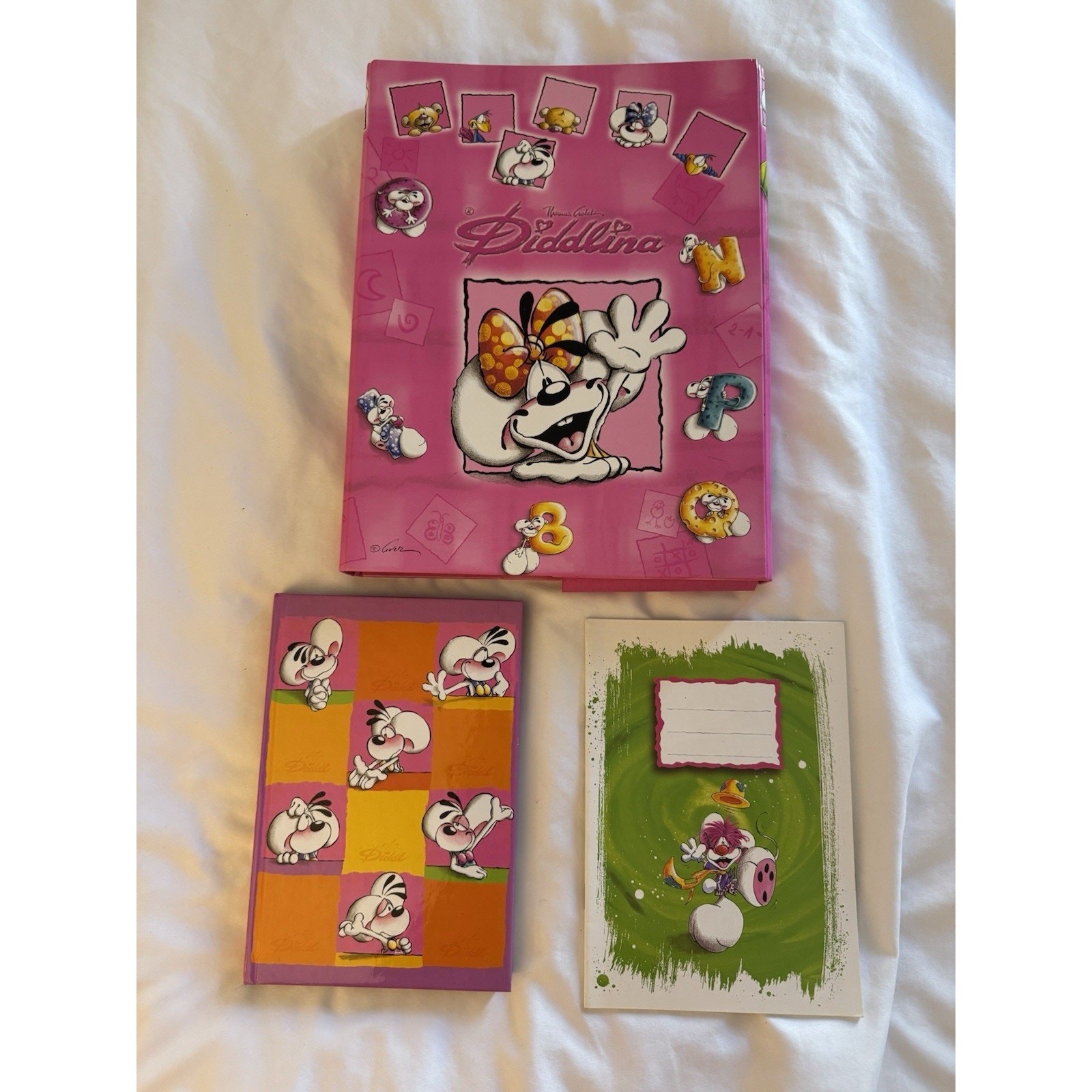Lot of 3 Diddlina Cartoon Binder 2 Notebooks School Supplies Stationery Pink Y2k