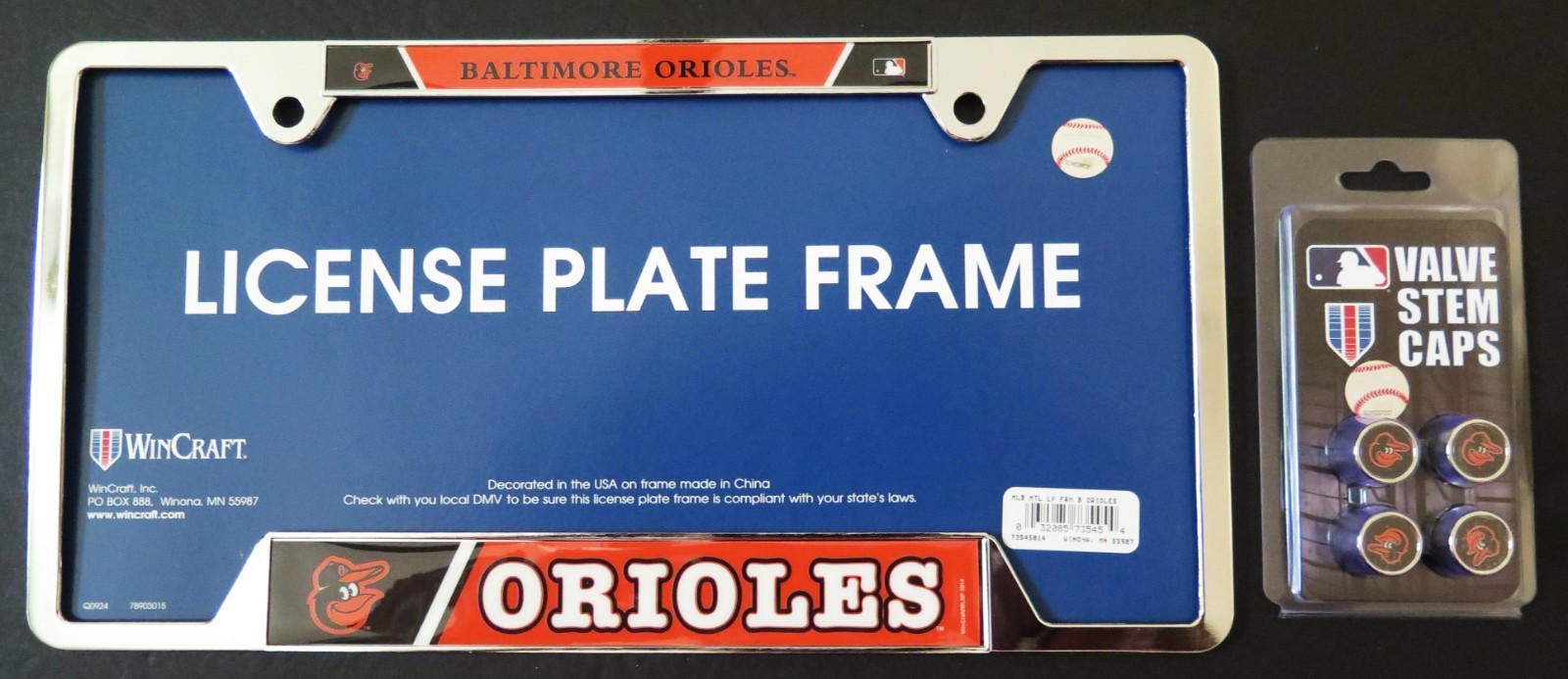 NEW YORK METS METAL LICENSE FRAME & VALVE STEM PACKAGE FROM WINCRAFT