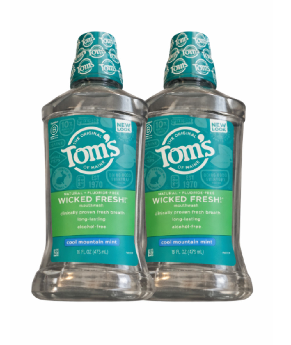 2x Tom's of Maine Wicked Fresh! Mouthwash Cool Mountain Mint, 16 Fl Oz
