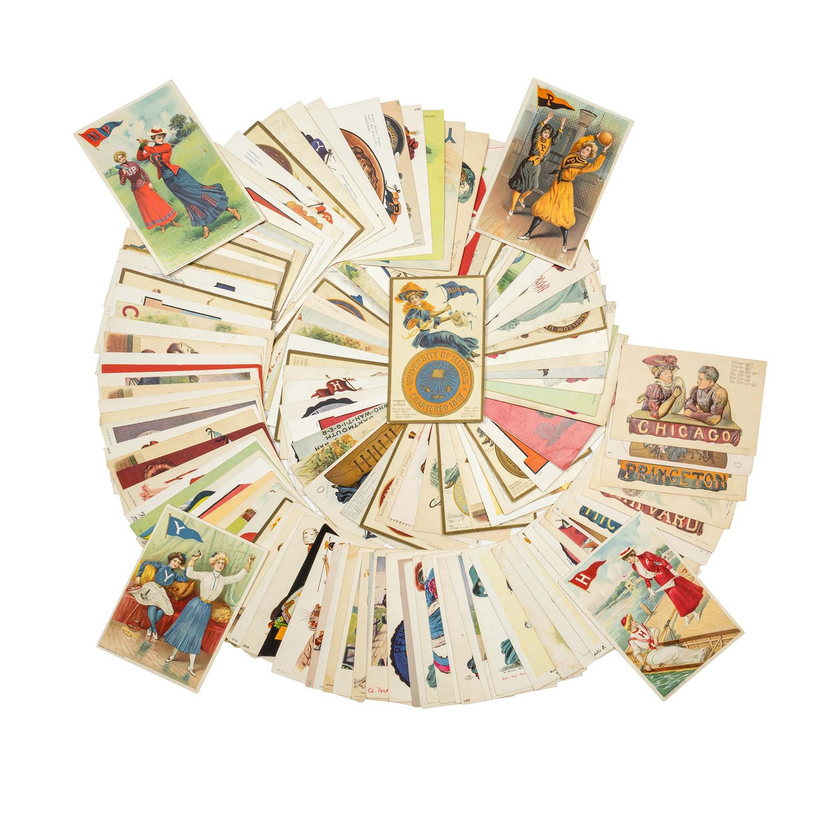 [Various] – Circa 1900s to 1910s women’s collegiate postcard collection…