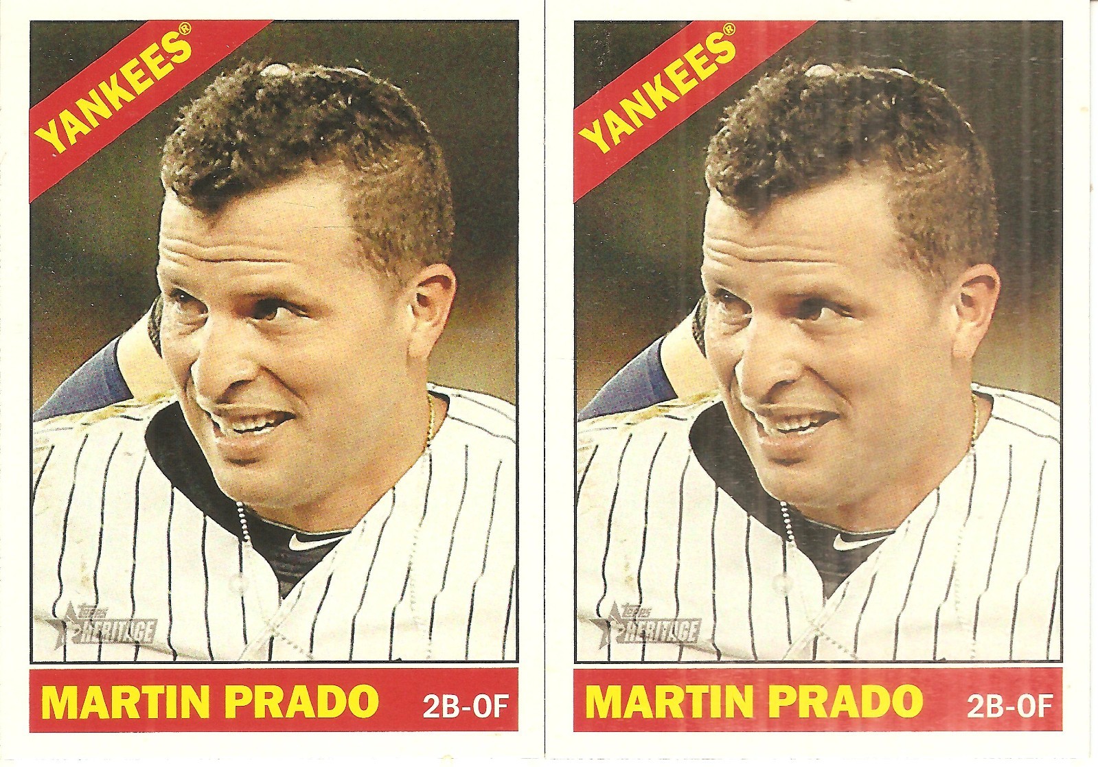 2 CARD 2015 TOPPS HERITAGE MARTIN PRADO BASEBALL CARD LOT