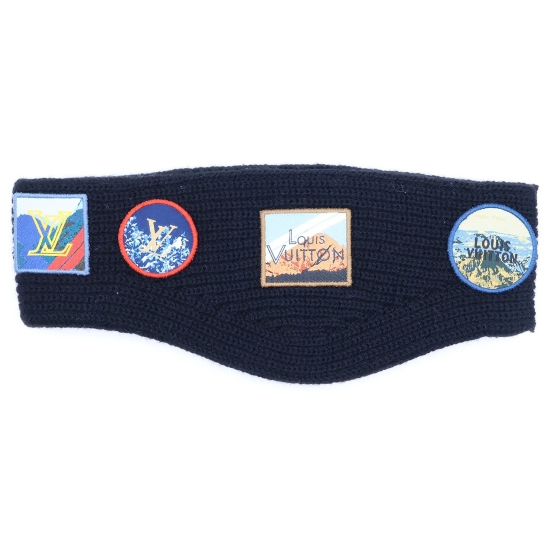 LOUIS VUITTON Logo Patch Wool Hairband Black M71107 My0138 Used a3e3e47ea4e0ad6f