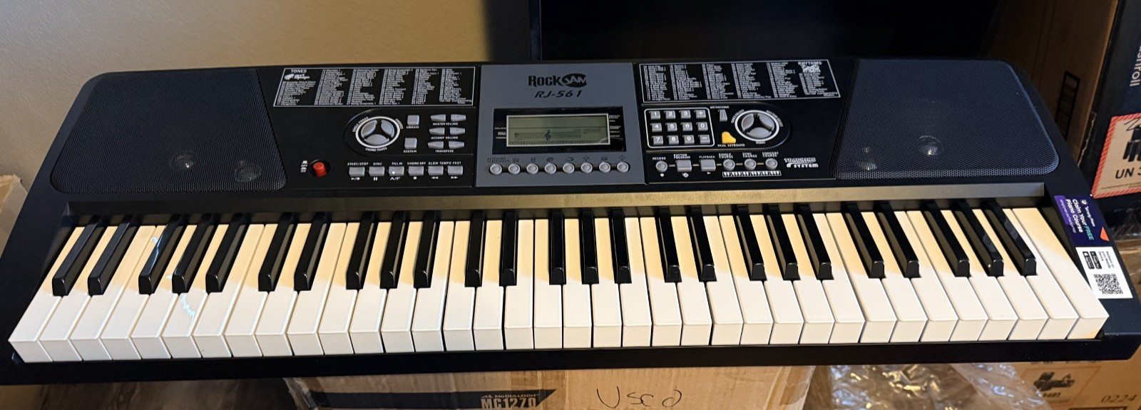 RockJam 61 Key Keyboard Piano With LCD Display Kit, Keyboard Stand, Piano Bench