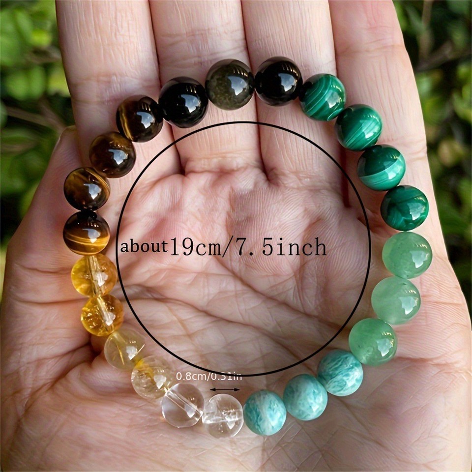 Natural Beaded Bracelet Citrine Dongling Stone Malachite Bracelet - Money - Pros