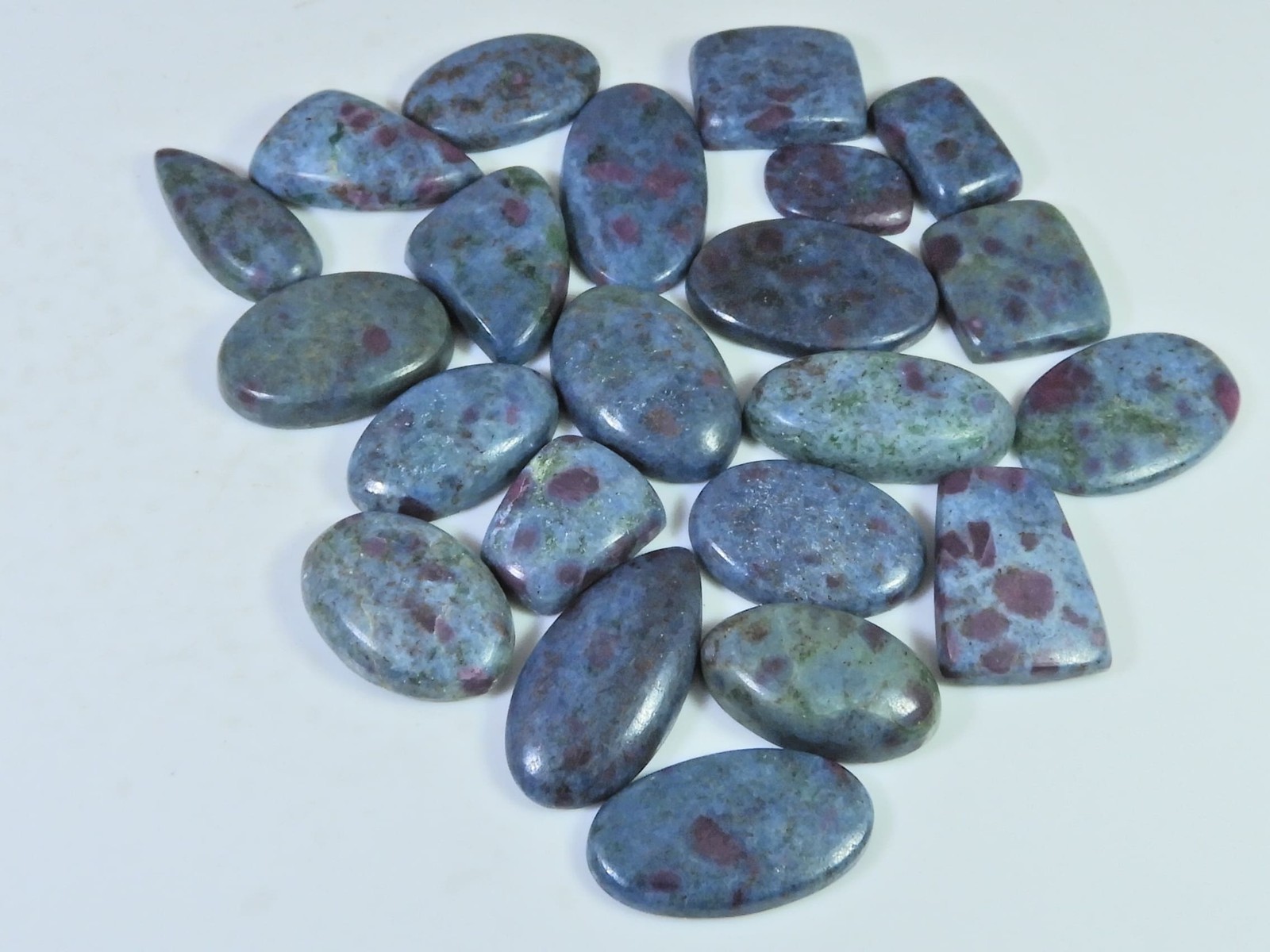 346Cts. Natural Ruby in Kyanite Mix Cabochon Loose Gemstone 22 Pcs Lot