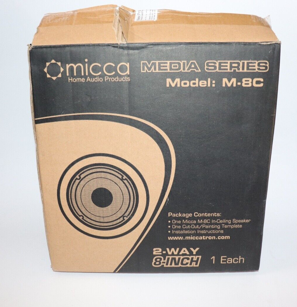 Micca M-8C White 8″ 2‑Way In‑Ceiling Speaker – 100W (Used)