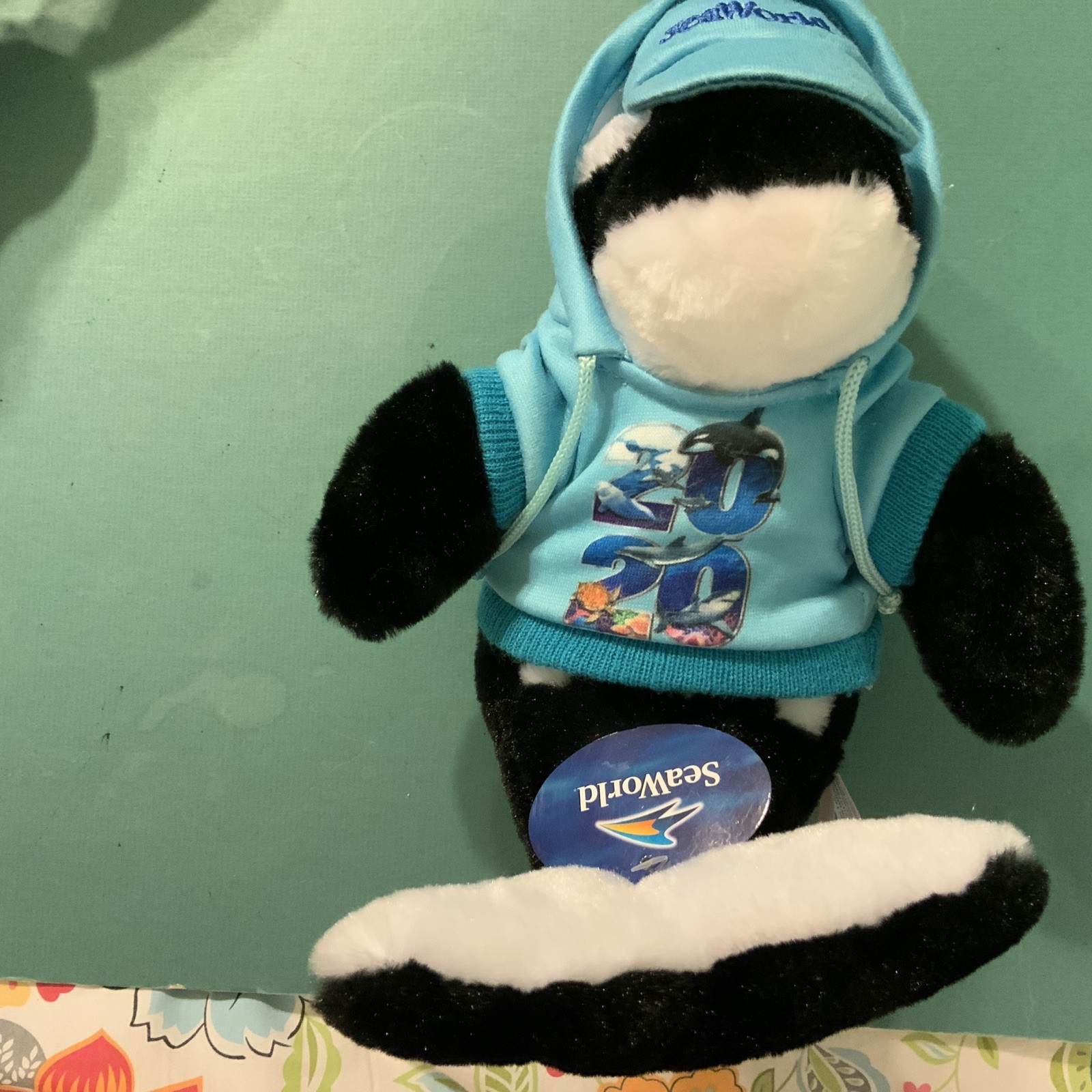 Sea World  Shamu Orca With Hoodie 12" Plush Stuffed Animal