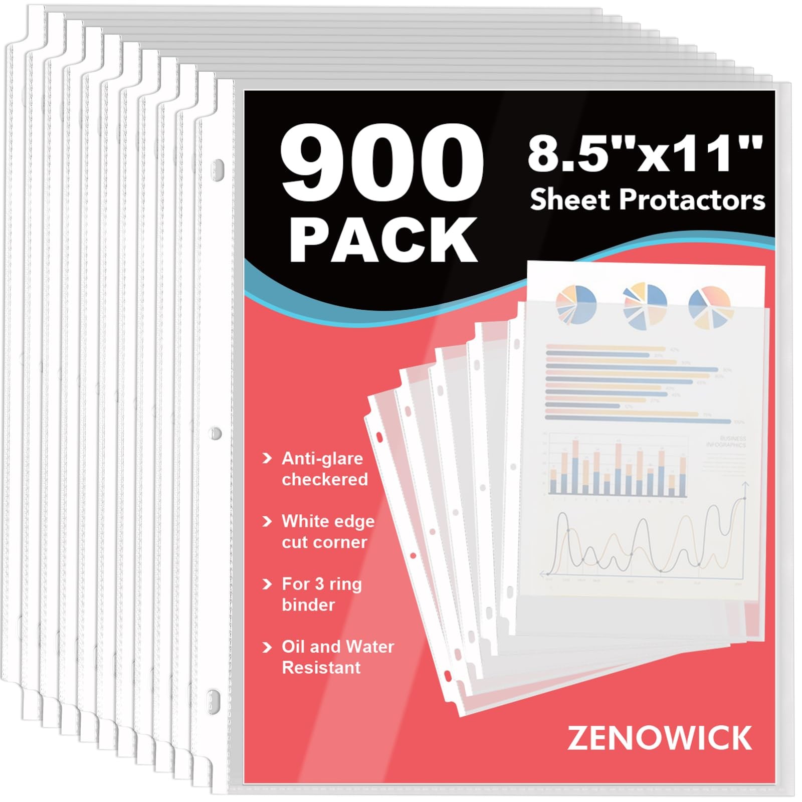900 Pack Sheet Protectors 8.5 x 11 inch Clear Page 900Pack, 