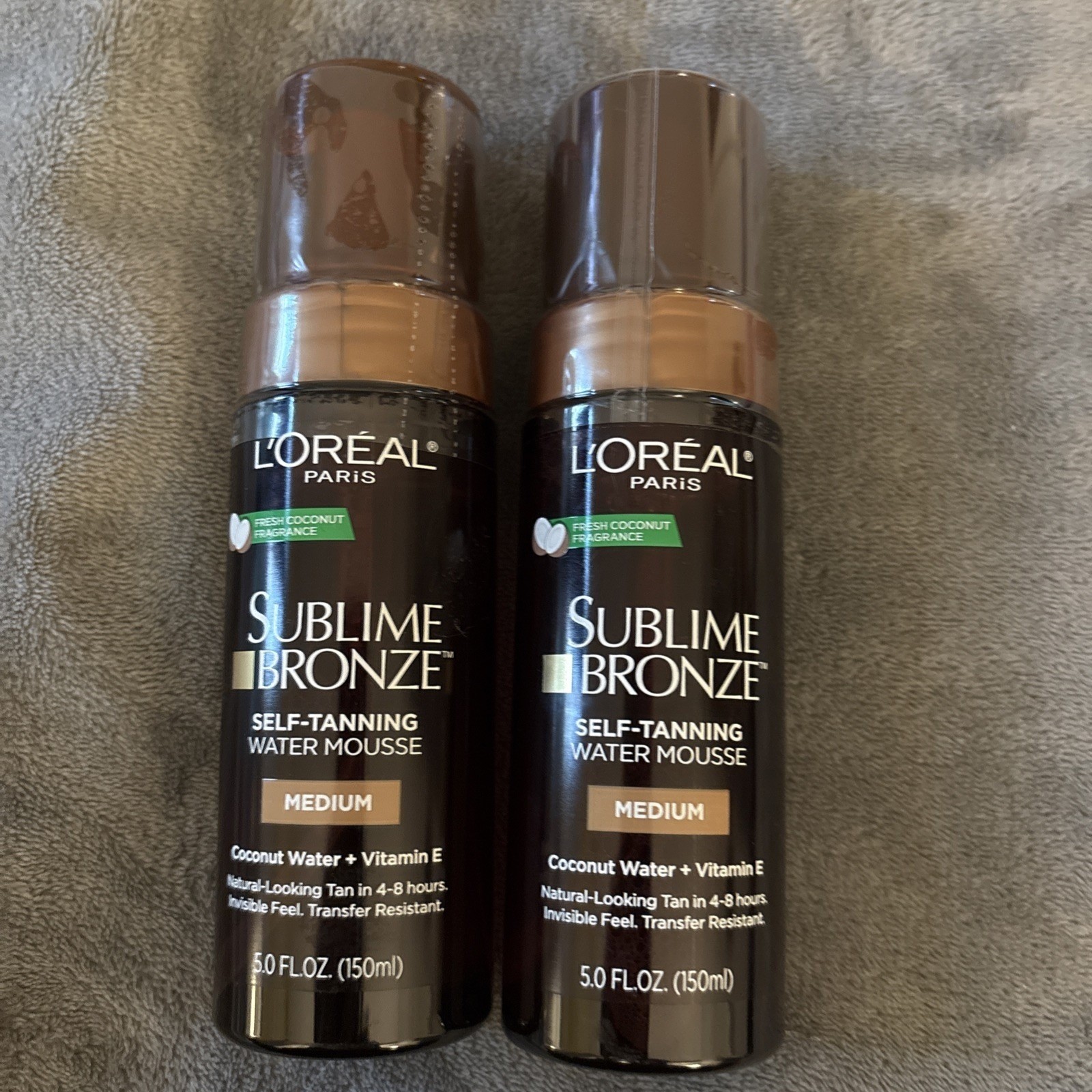 L'Oreal Sublime Bronze Self Tanning Water Mousse Medium 5oz 2 Pack Fresh Coconut