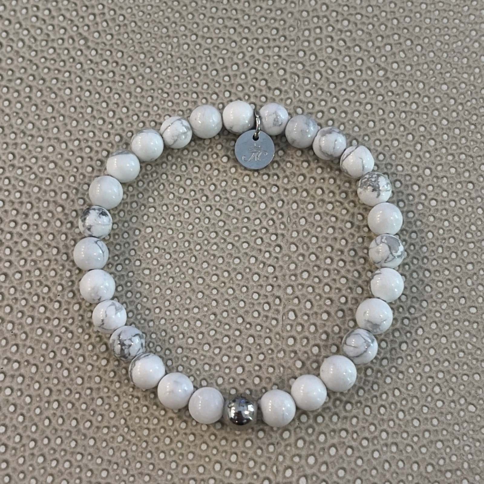 Nogu White Marble Color Beaded Bracelet 