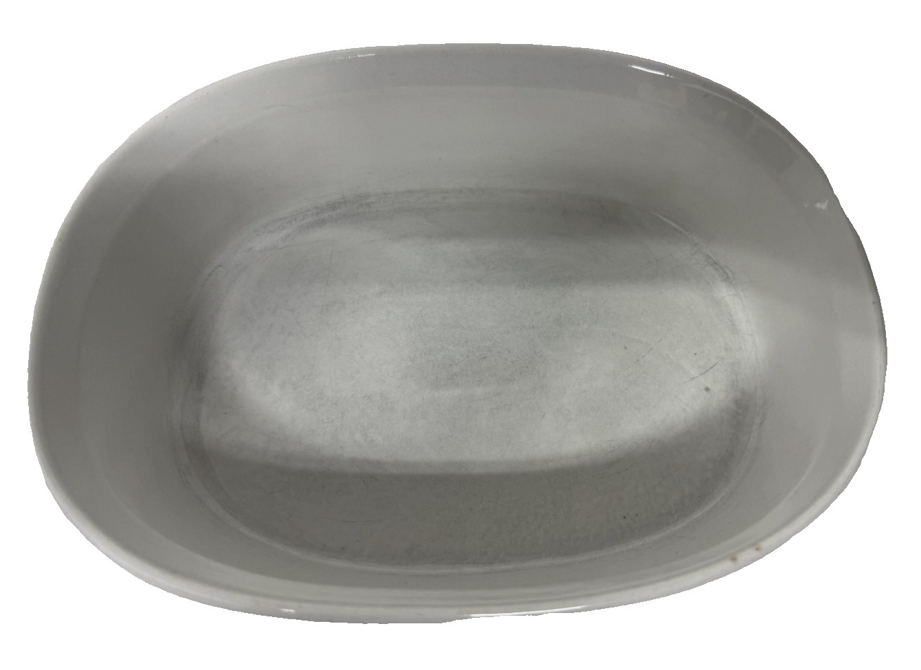 Vintage Corning French White Stoneware 1 1/2 quart 9 1/2" long 3" deep