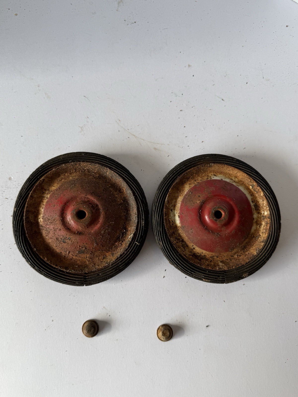 Vintage Pair Of Stroller Wheels 