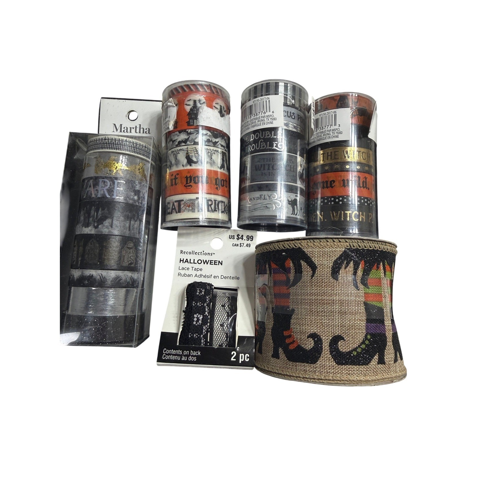 Martha Stewart/Recollections Halloween Washi Tape Lace/ Ribbon Craft Lot READ!!!
