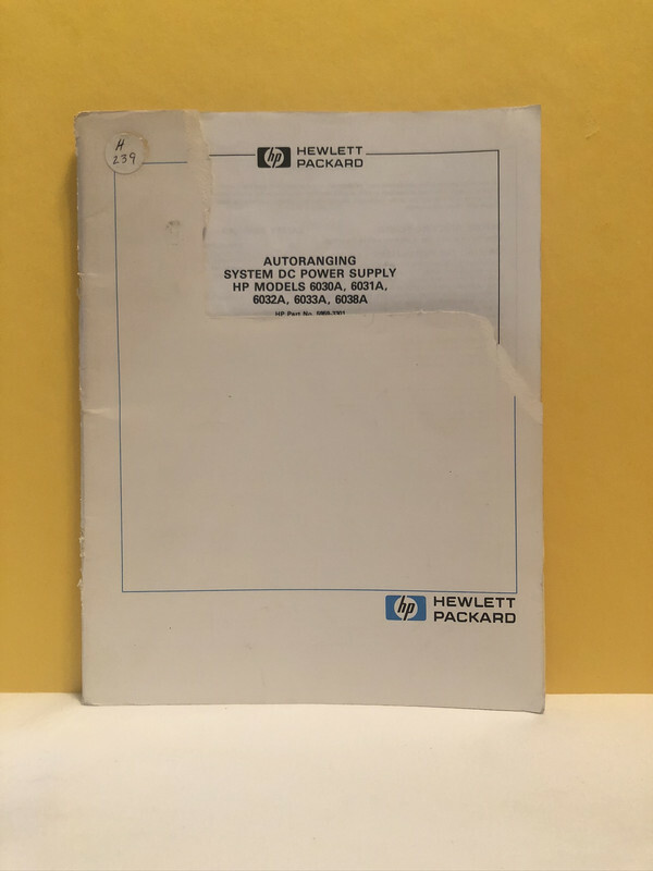 HP 5959-3301 DC Power Supply 6030A, 6031A, 6032A, 6033A, 6038A Operating Manual