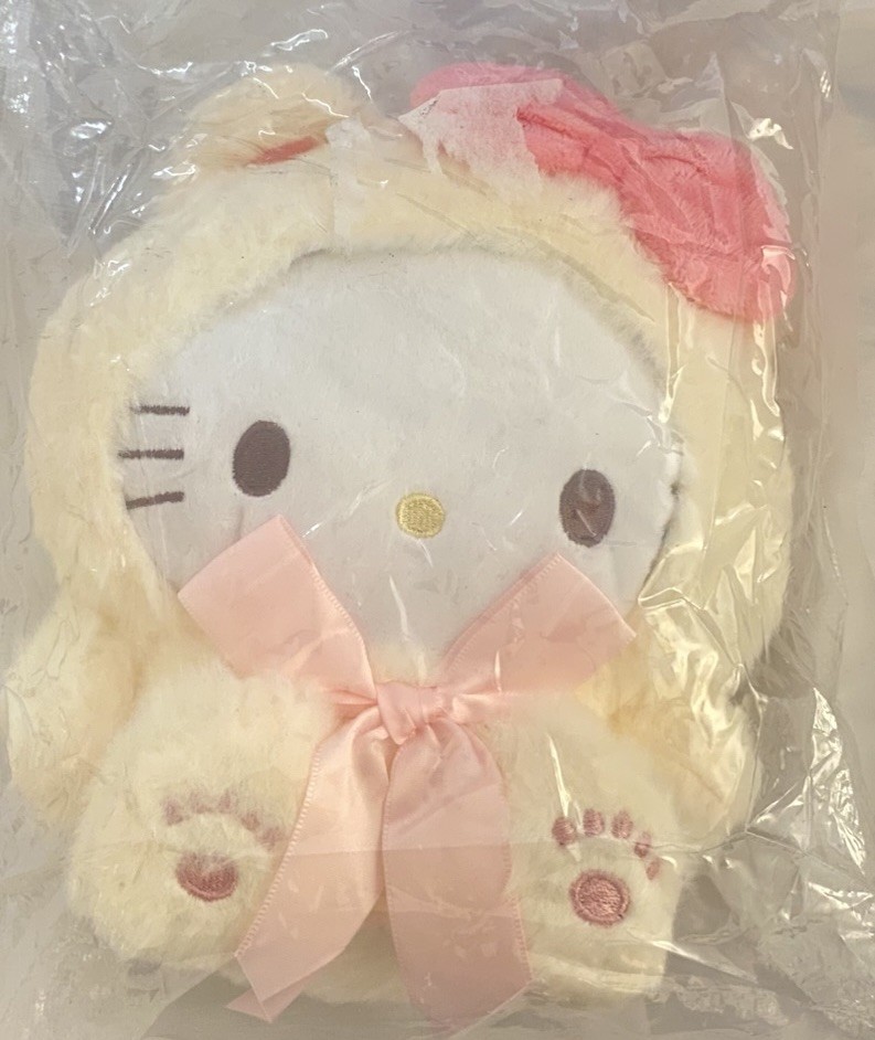 Hello Kitty  Plush 8” White W Pink bows 8” NEW in Package