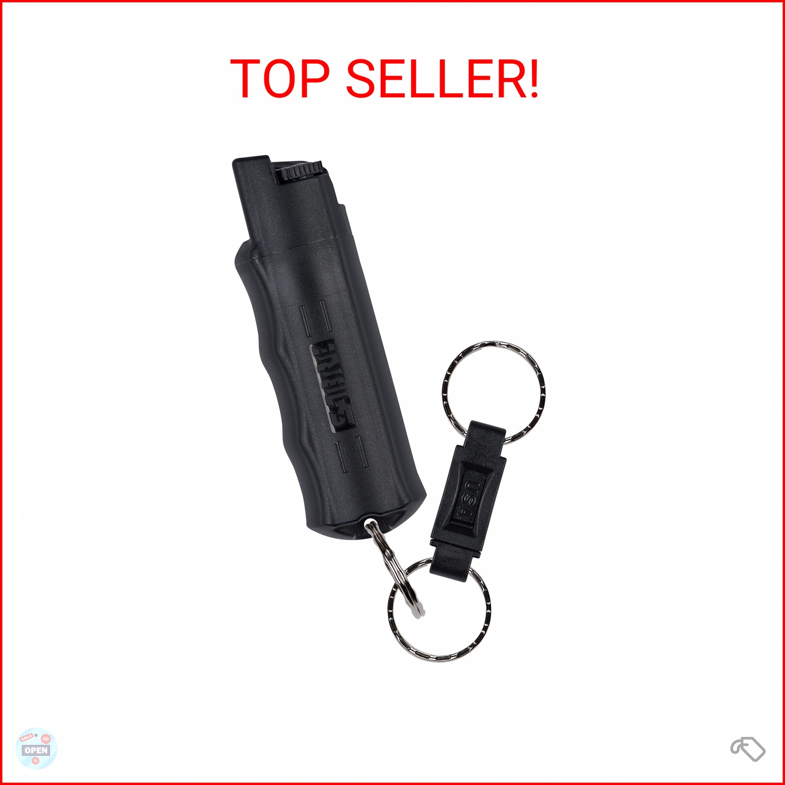 SABRE 3-in-1 Defense Spray – Pepper Spray, Tear Gas & UV Dye, Quick Release Keyc