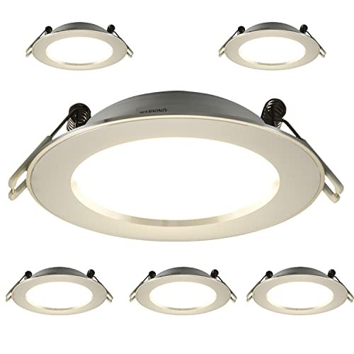  12V LED RV Recessed Puck Light, 6Packs 4.5inch LED Under Cabinet 6 Packs