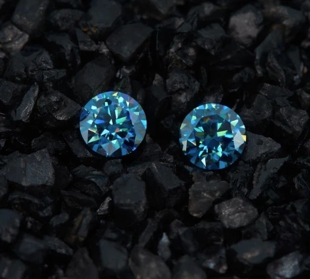 3Ct Natural Blue Color Round Cut Lab Grown Diamond VVS1 Certified For Ring v761