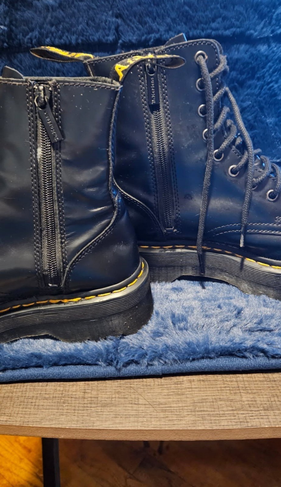 doc martens platform combat boots black size 7