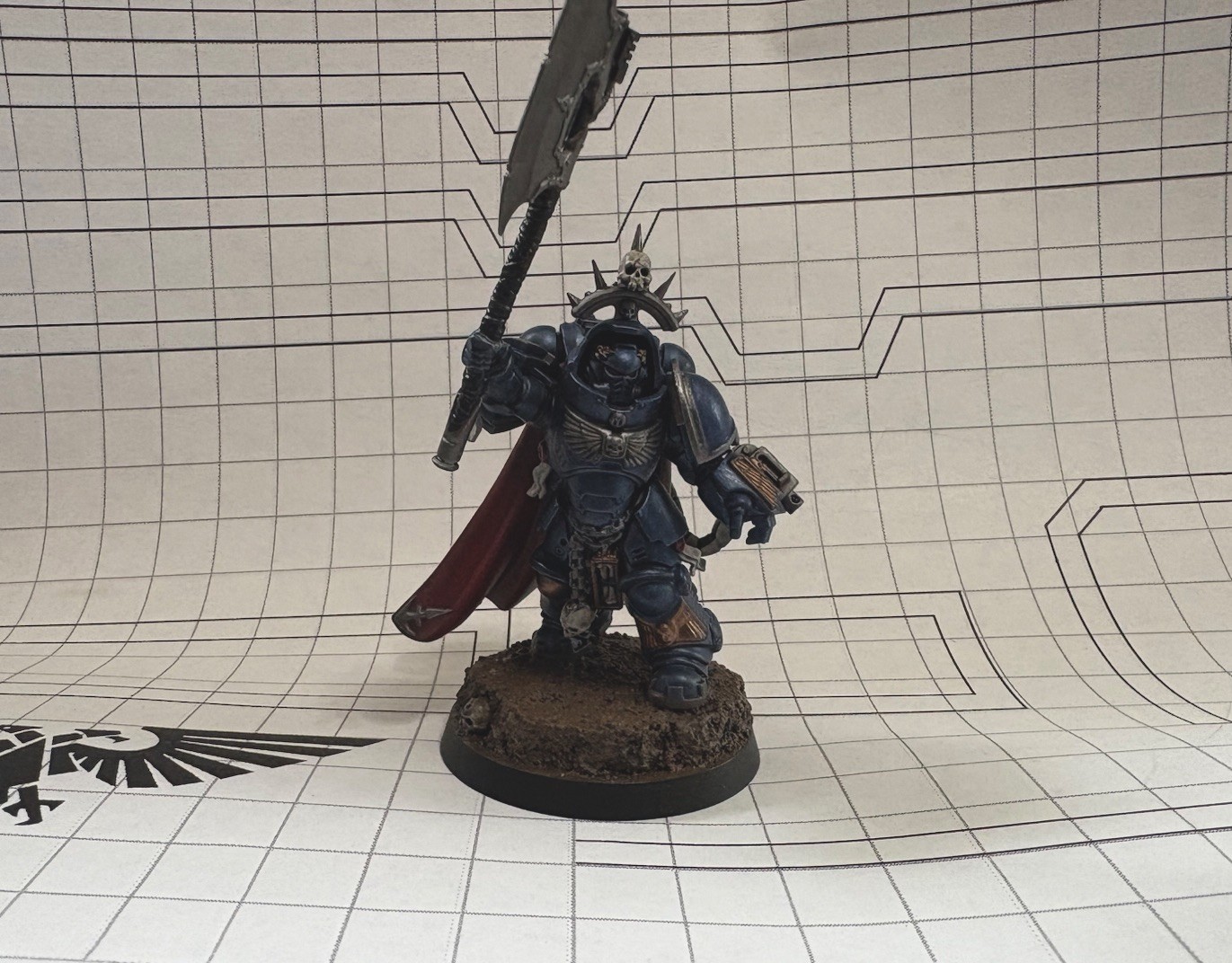 Warhammer 40k Painted Captain In Gravis Armor Kitbash