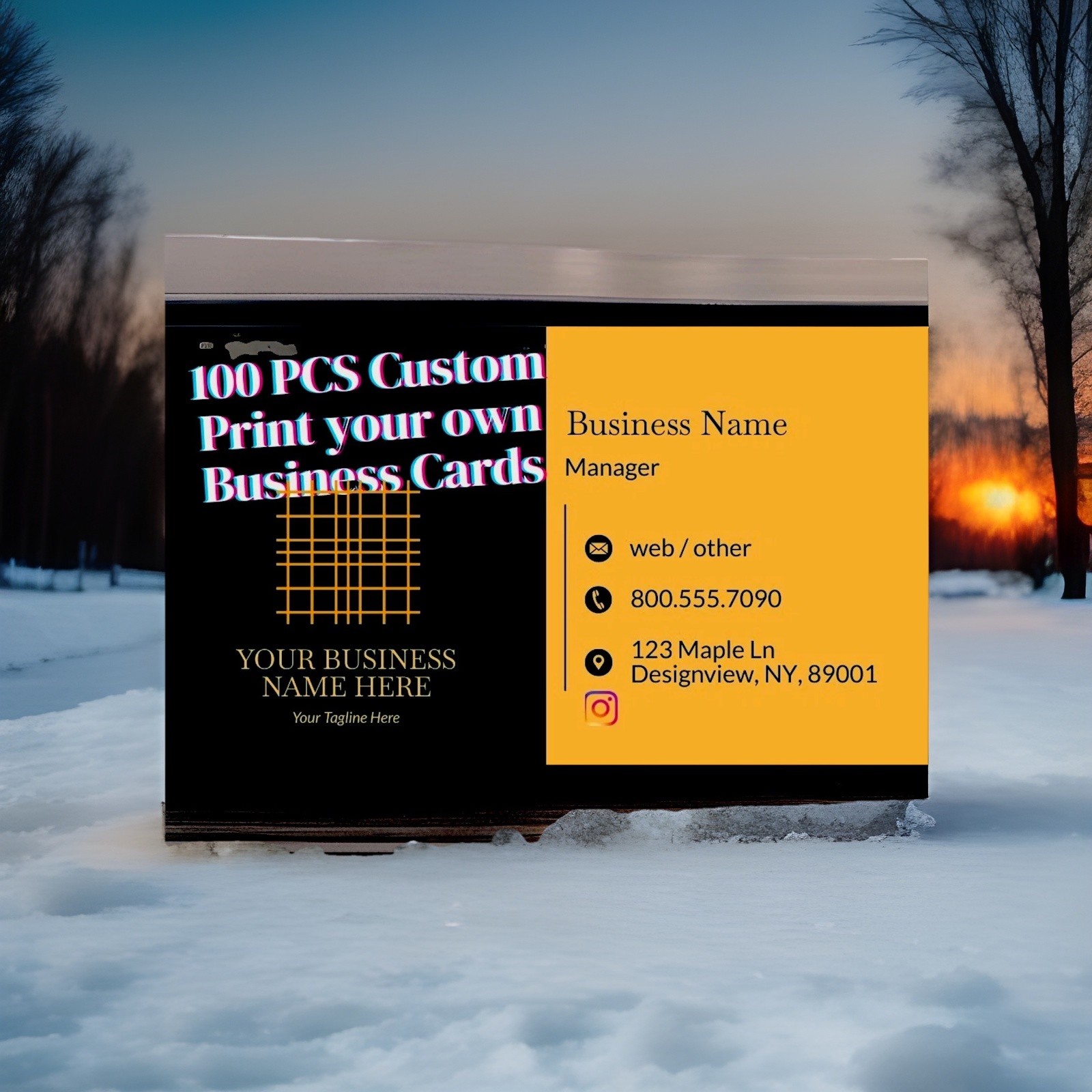 Business Cards 100 PCS  Print own  2" x 3.5" Custom Design
