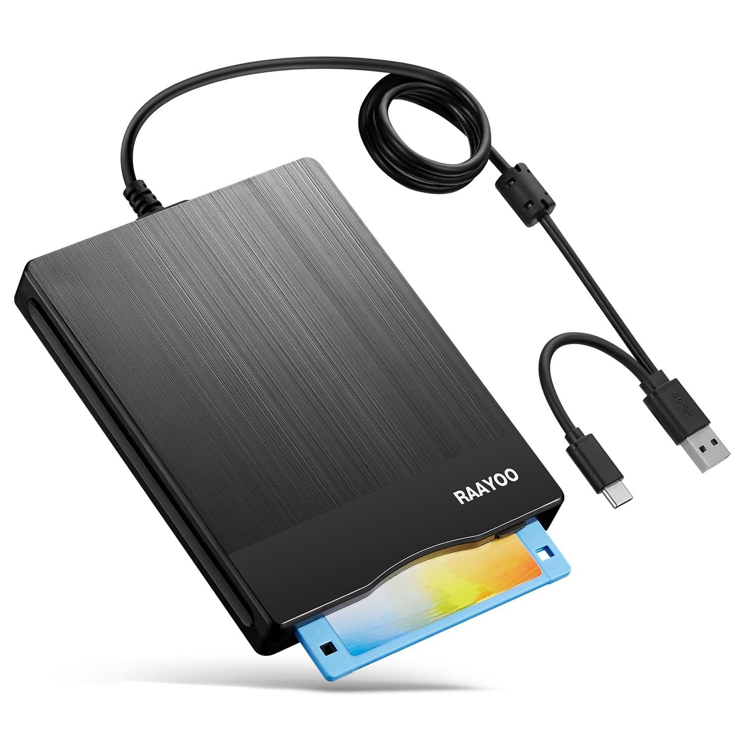 Floppy Disk Reader 3.5 inch USB Floppy Disk Drive External 3 1/2 floppy disc ...