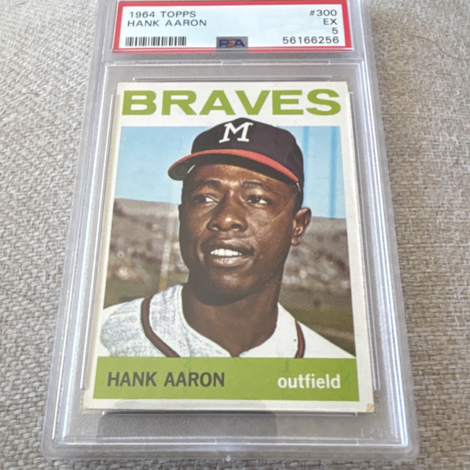 Topps 1964 Hank Aaron #300 PSA 5 Milwaukee Braves Baseball Trading Card