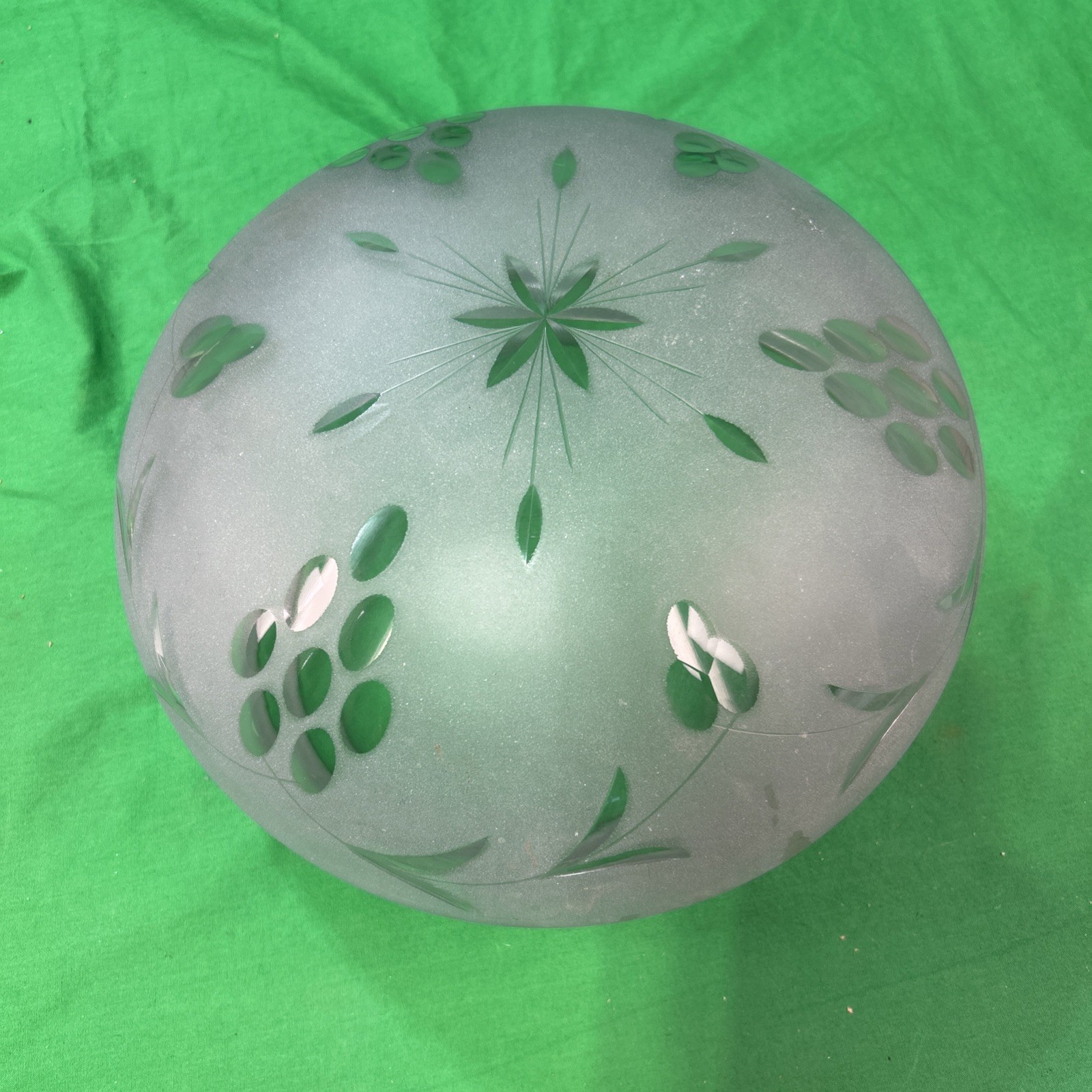 Antique Original Early 1900's  Cut Glass Dome Globe For Pan Light 10”fitter