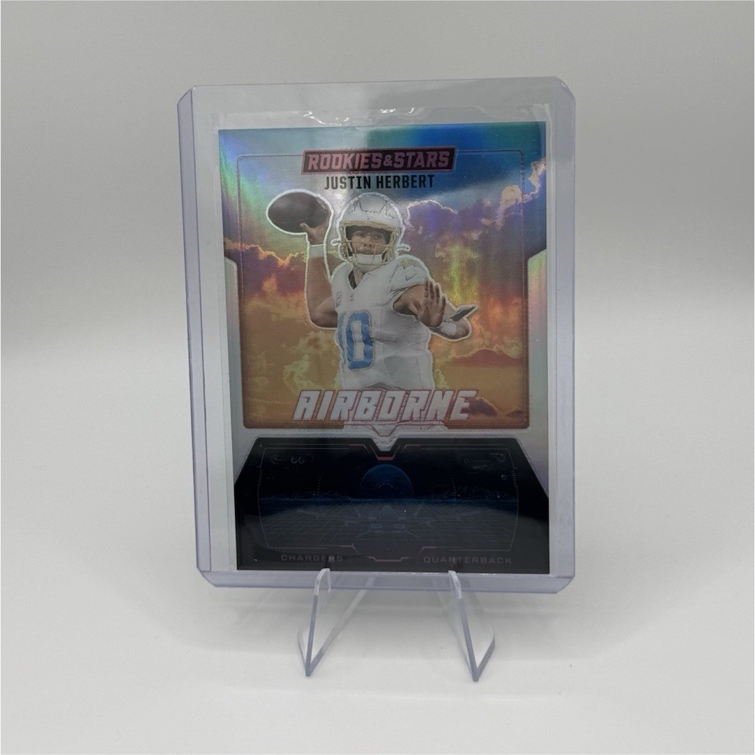 Panini 2025 Rookies & Stars Airborne Prizm Insert Justin Herbert #5 Chargers