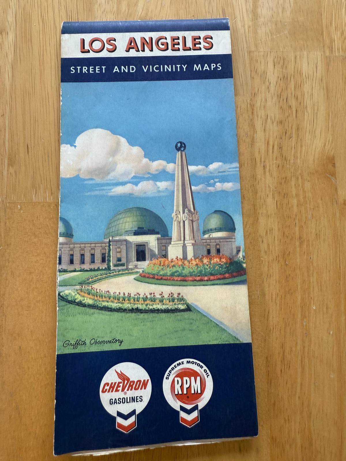 Vintage Chevron Los Angeles Street Vicinity Maps RPM Gasoline Folded Brochure