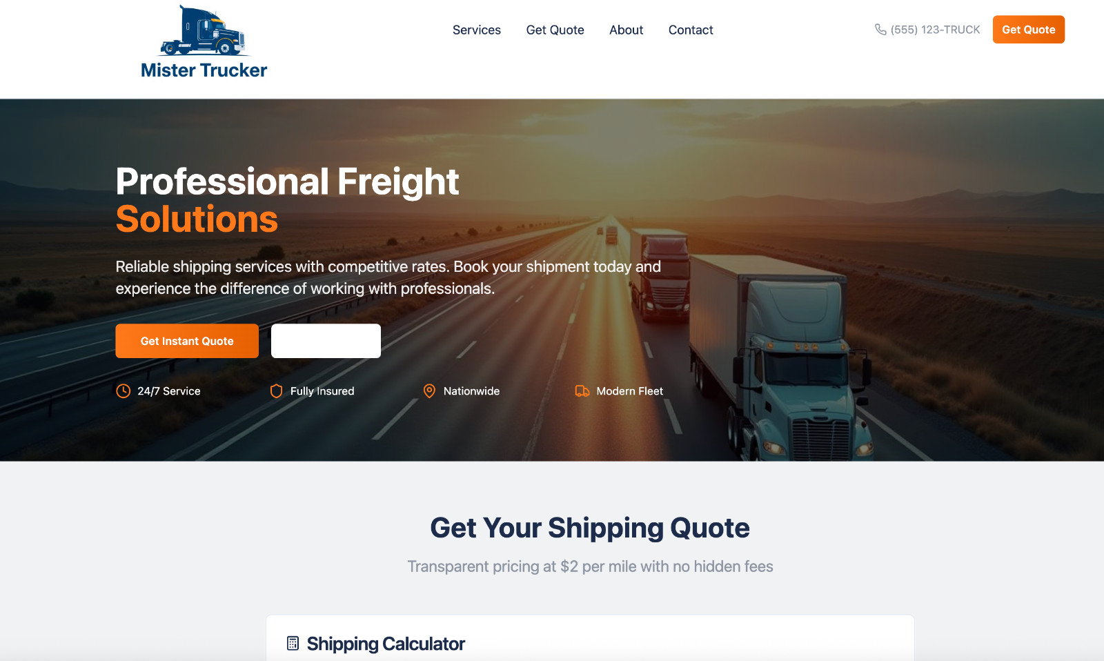 MisterTrucker.com Premium Domain Name for Simi, Hot Shot, or Box Truck Business