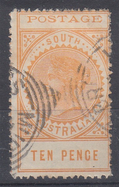 SOUTH AUSTRALIA 1902 10d. DULL YELLOW SG#274 USED (ID:131/D66761)