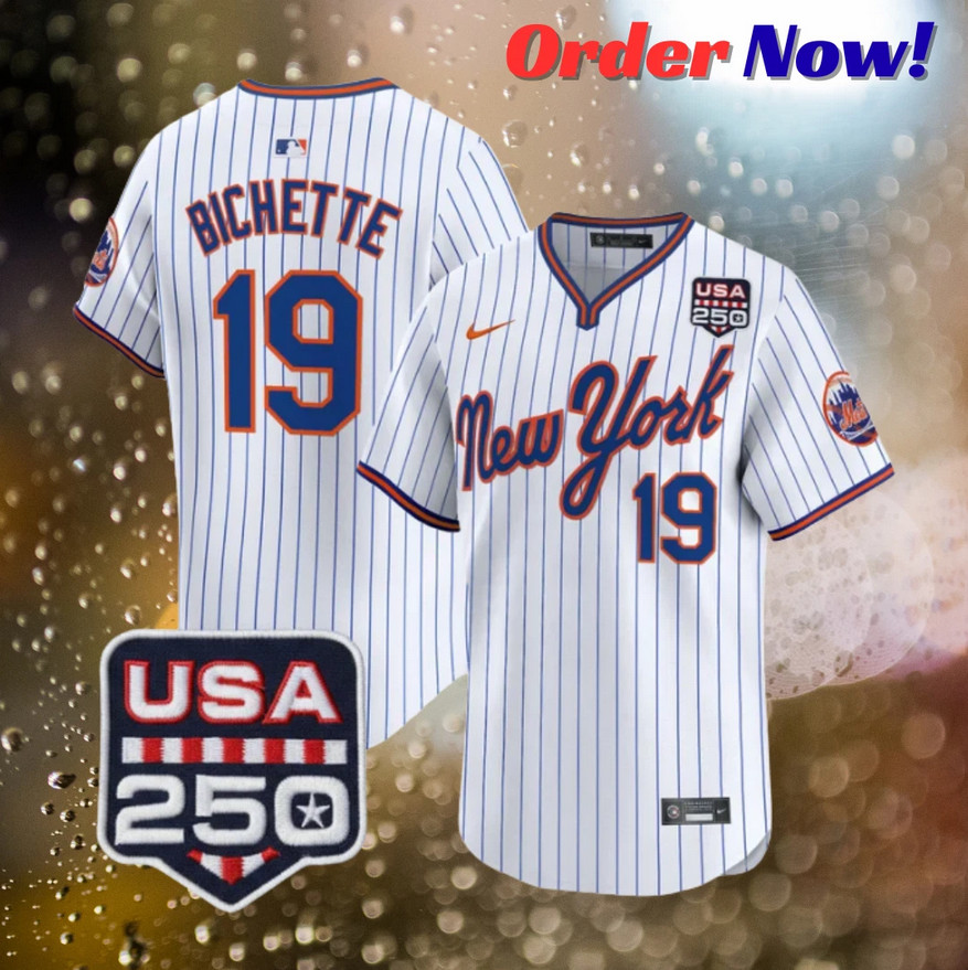Bo Bichette #19 Mets Pinstripe 250America Stitched Jersey All Sizes