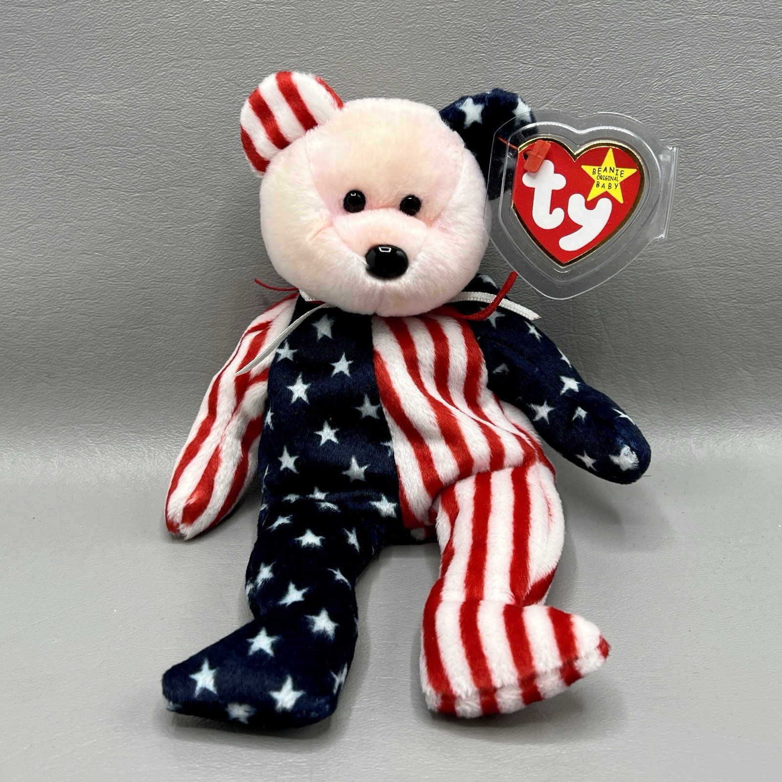 TY Spangle The Patriotic Bear Beanie Baby 1999 Plush Toy Stuffed Animal MWMT