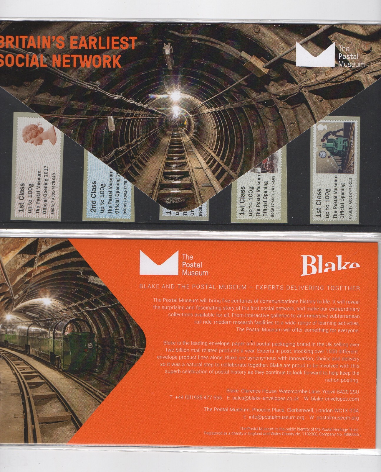 OFFICIAL OPENING 2017' POSTAL MUSEUM SINGLES T13 B9GB17 PRES PACK LTD ED POST GO