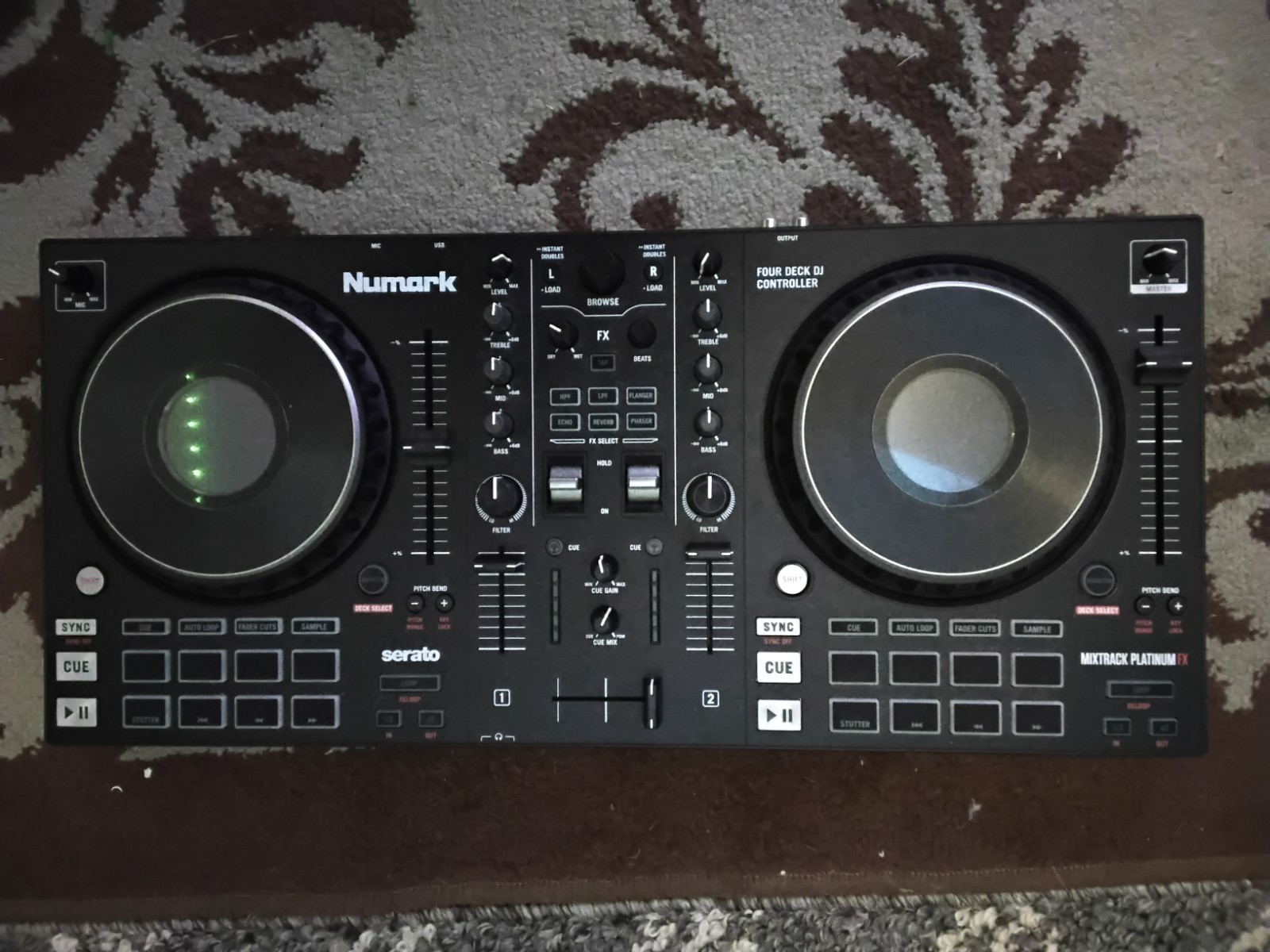 Numark Mixtrack Platinum FX Quad Deck DJ Controller, Effects, Pitch Control, USB