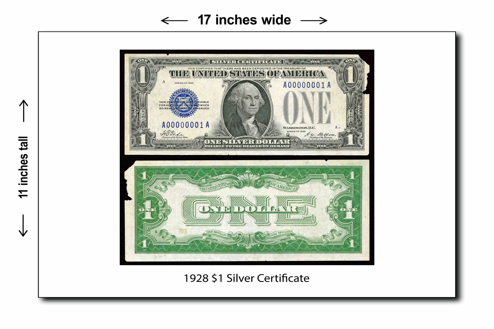 1928 $1 Silver Certificate - 11x17 Poster