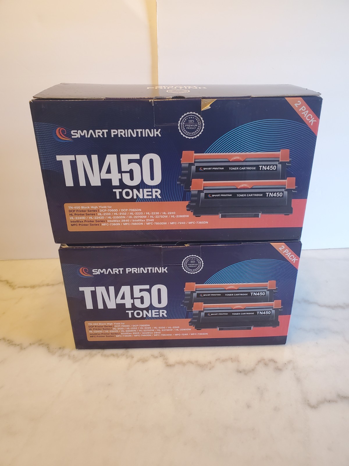 NEW TN450 TN-450 High Yield Toner Cartridge For Brother Replacement 2 packs lot