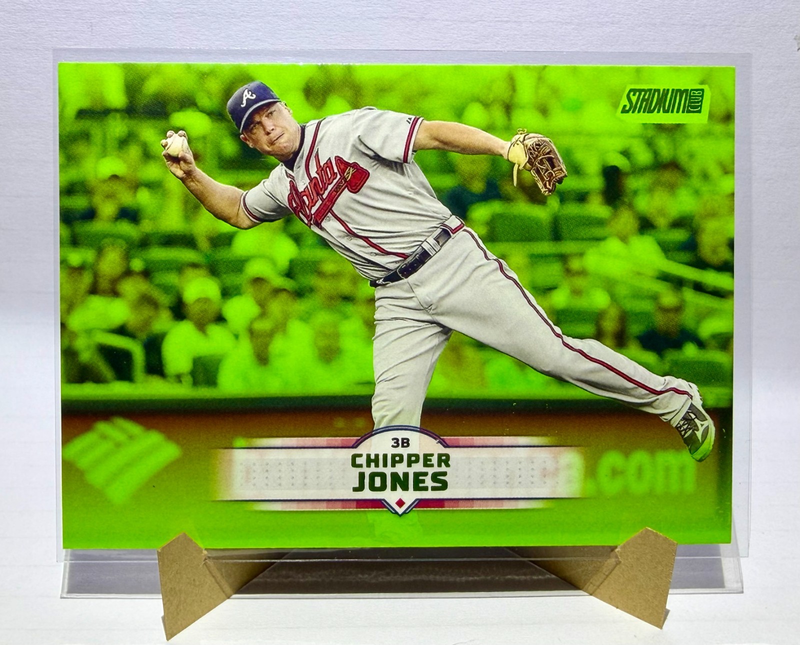 2025 Topps Stadium Club Chipper Jones #84 Lime Green Parallel Atlanta Braves