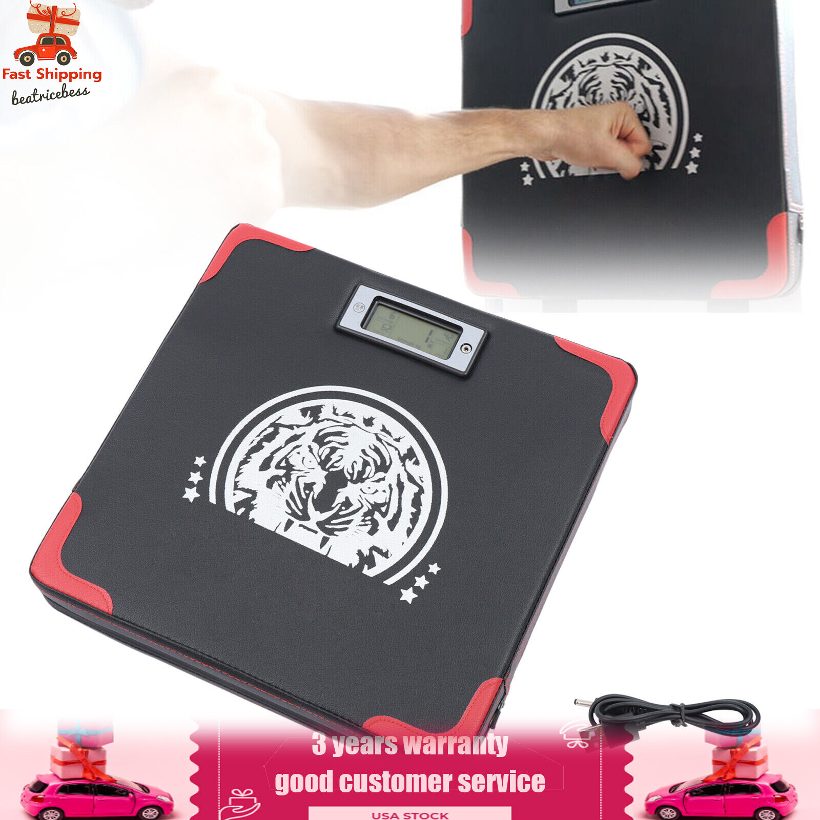 Wall-Mount Boxing Mat Punch Strength Testing Machine 4*Sensors 2-Mode Gift