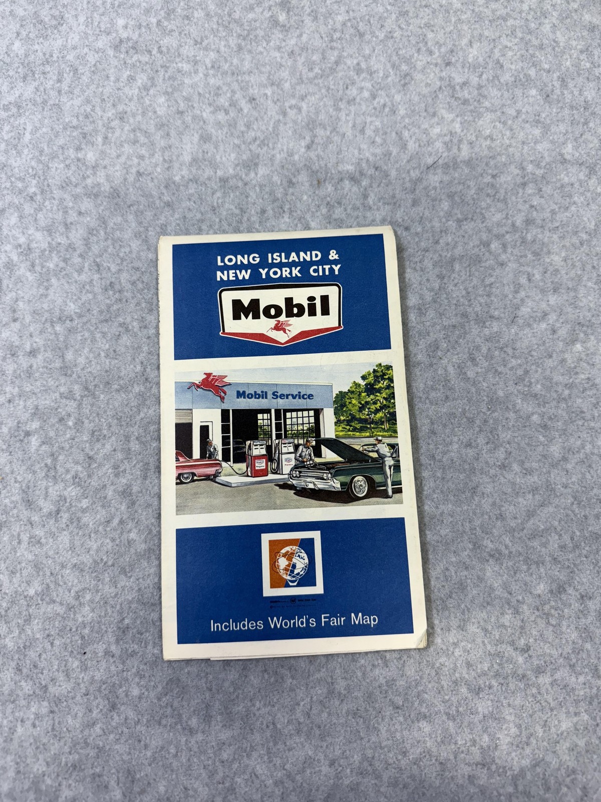 Vintage 1964 Mobil Long Island New York City Road Map World's Fair Guide