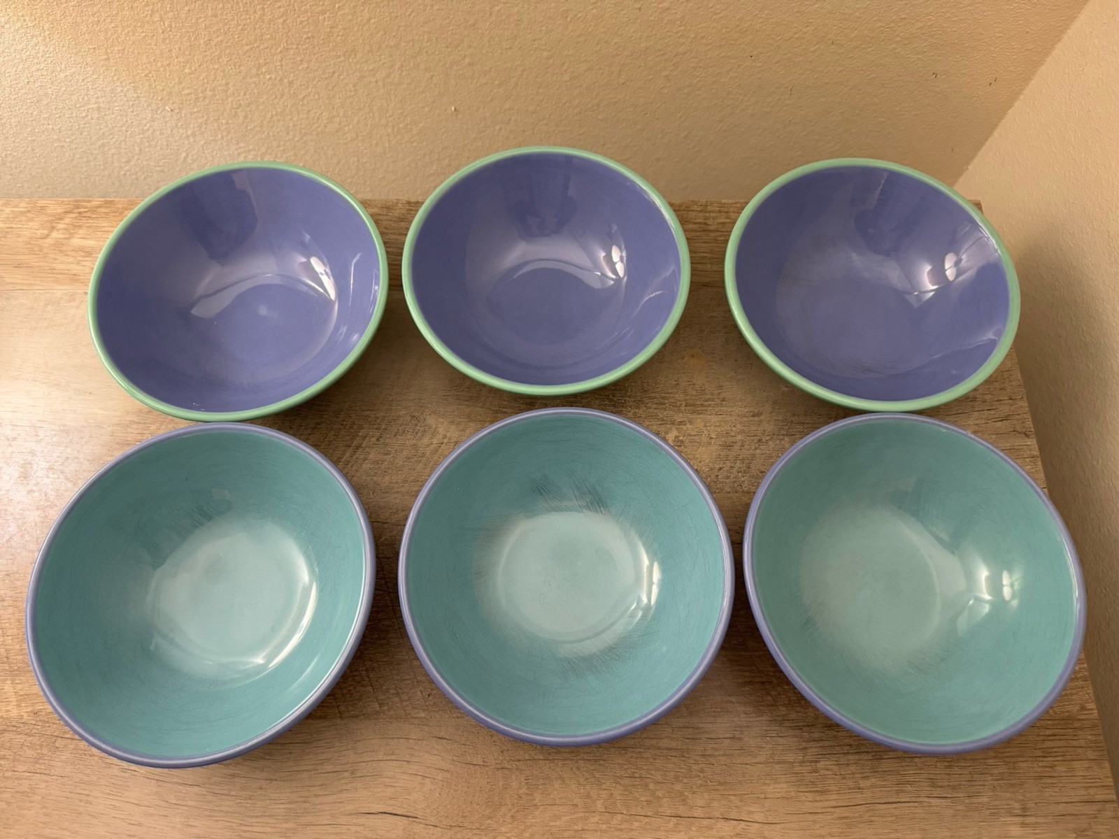 Lindt Stymeist Colorways Coupe Cereal Bowls 6.5” Blue Teal Set Of 6