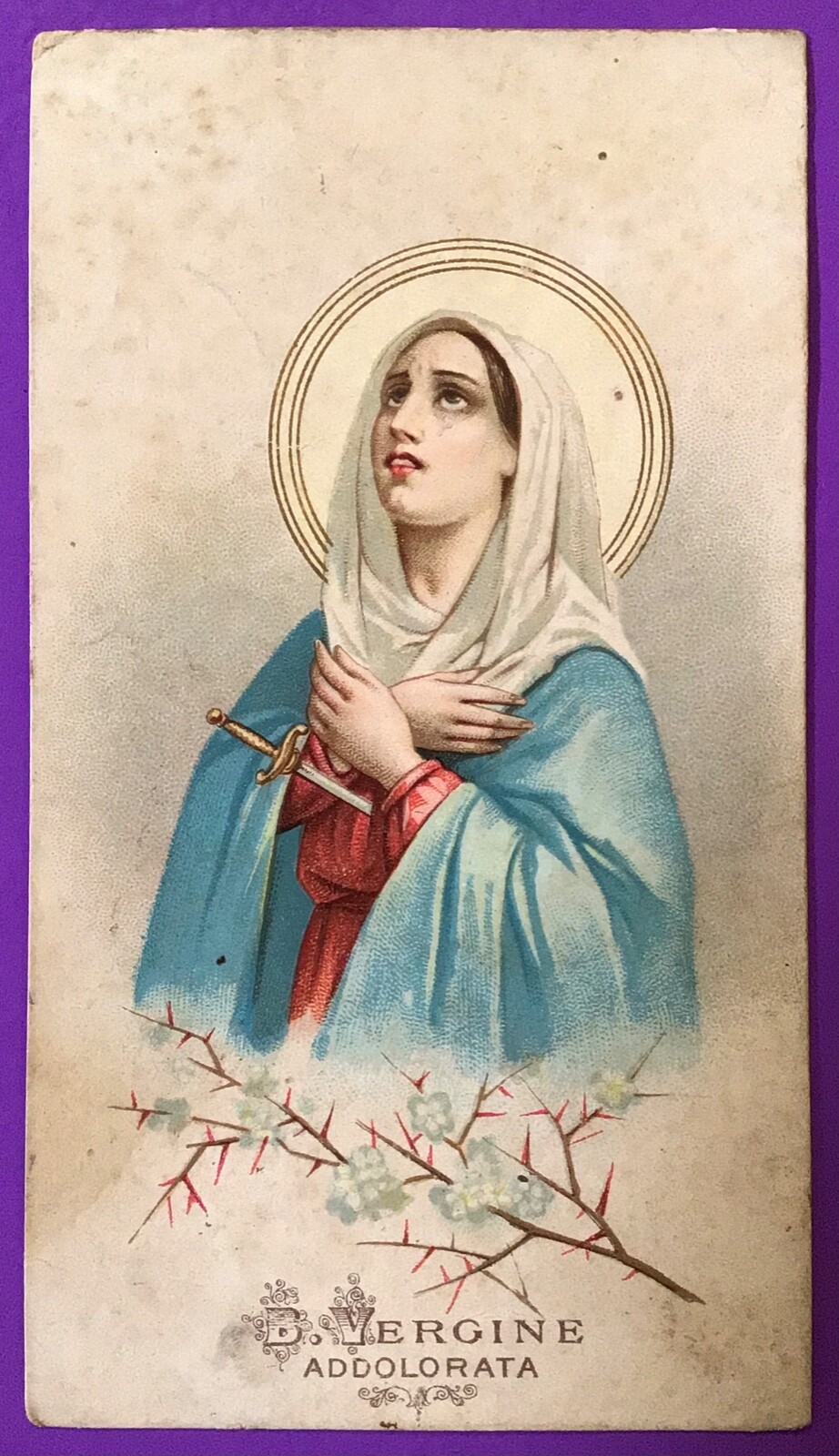 SANTINO HOLY CARD, BLESSED VIRGIN SORROWFUL - REF. 9965