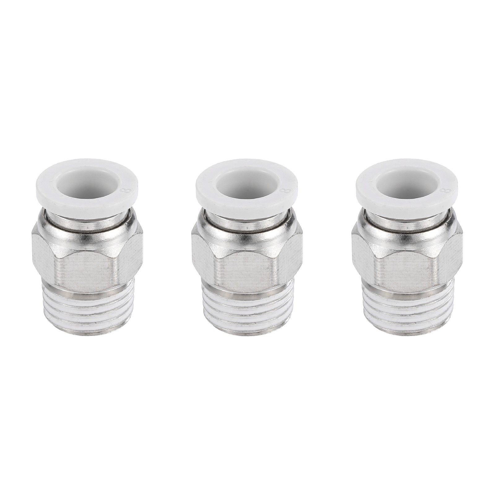 3Pcs Pneumatic Fitting, 8mm Tube OD x 1/4" PT Push to Connect Pneumatic Fitting