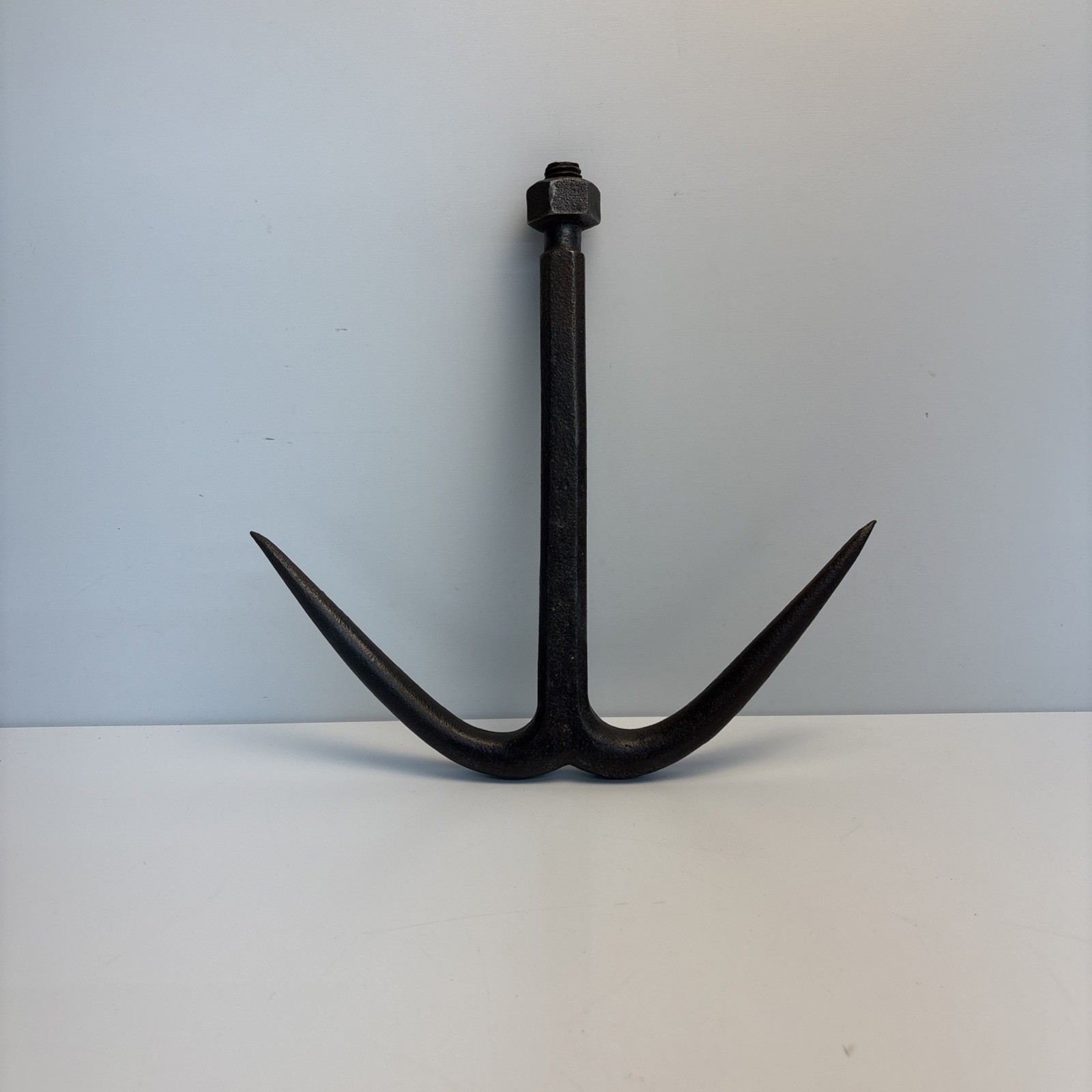 Vintage Logging Drag Hook Head 10” Iron Threaded Log Grapple Tool