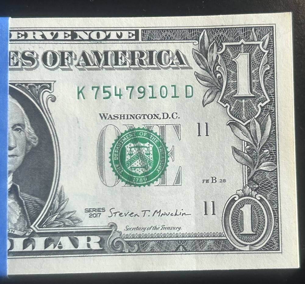 $1 DOLLAR BILLS FULL COMPLETE BEP STRAP 100 CONSECUTIVE $100 FACE VALUE 2017