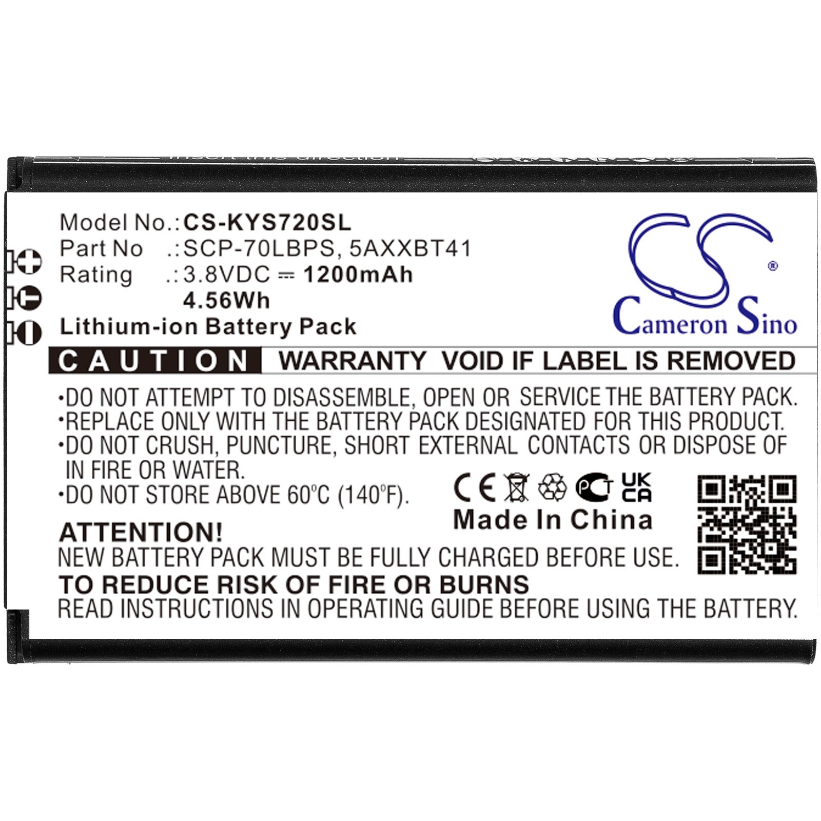 BATTERIE 1200mAh SCP-70LBPS 5AXXBT41 For Kyocera Cadence LTE, S2720, S2720PP