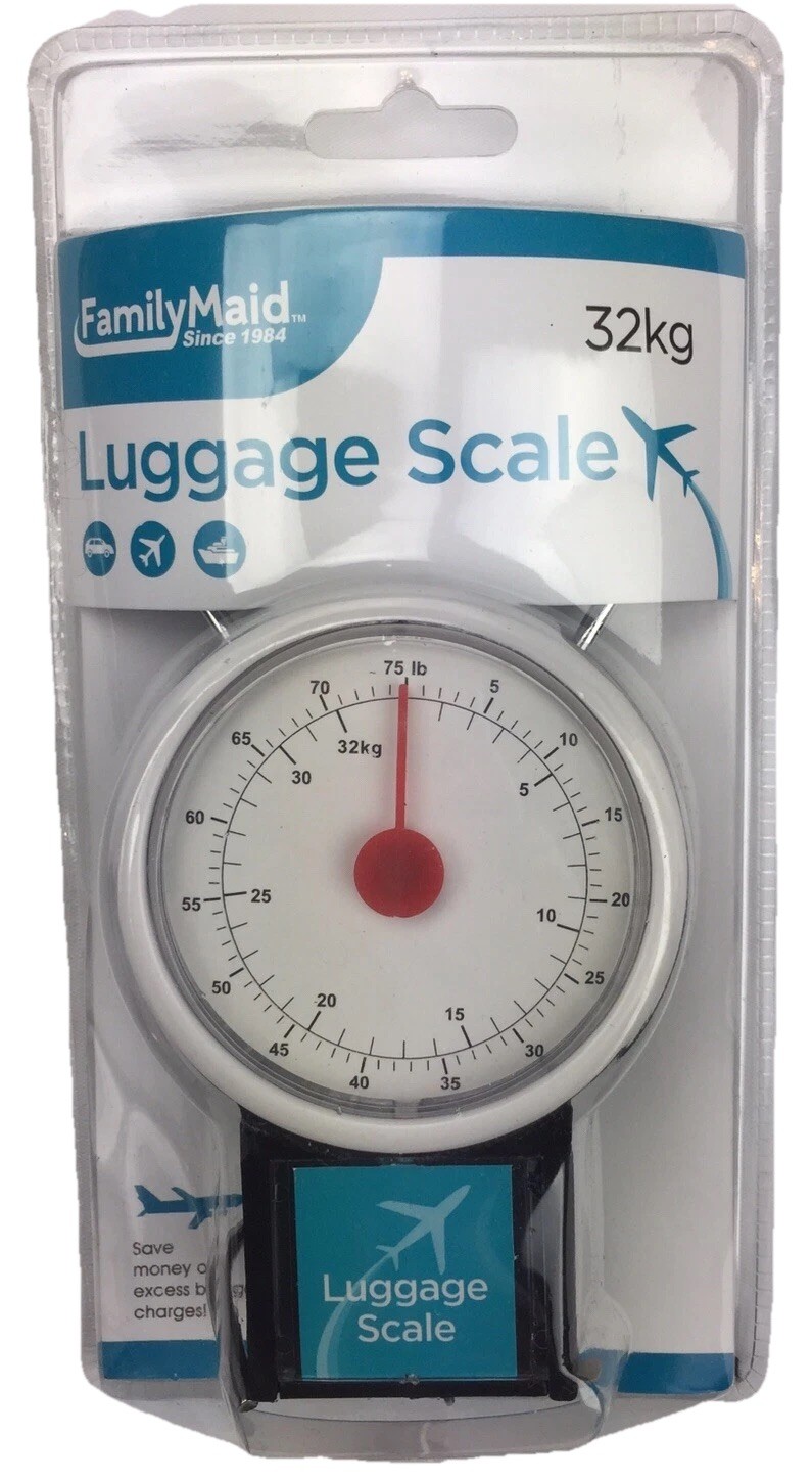 Compact Portable Luggage Scale Tape Measure 75 Lb Hanging Travel Weight Suitcase