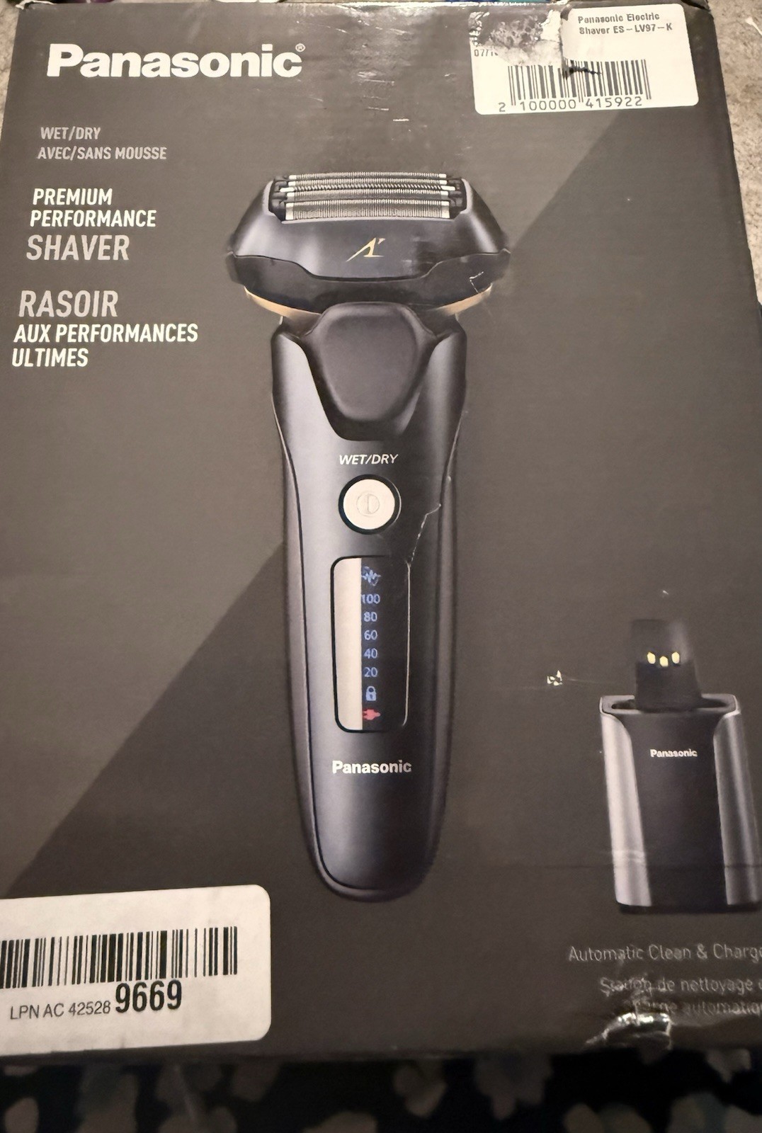 Panasonic ARC5 ES-LV97-K Cordless Electric Razor 5-Blade Wet/Dry OPEN BOX